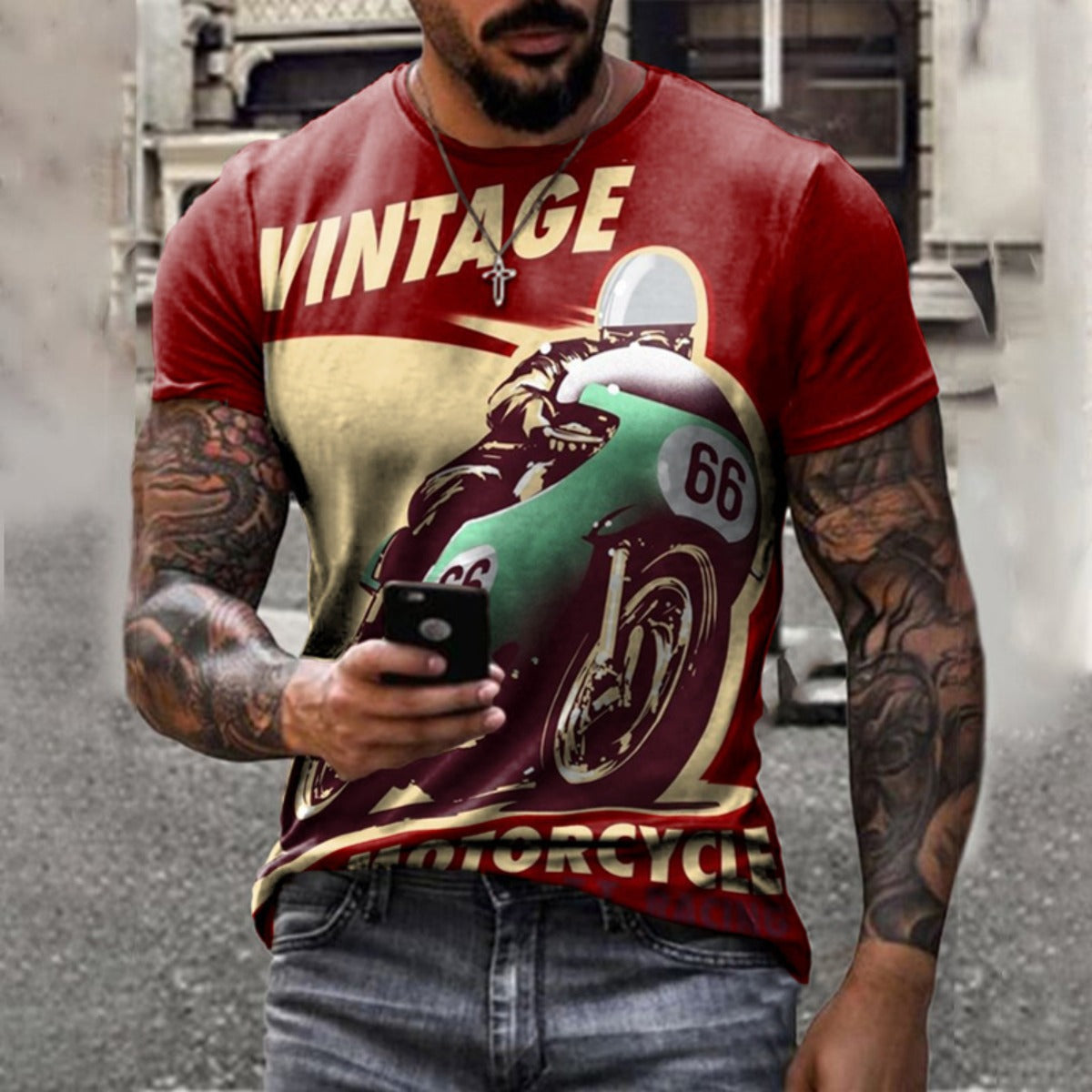 R&B | Bedrucktes loses Pullover-T-Shirt