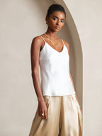 R&B | V-Ausschnitt Reine Seide Spaghettiträger Camisole Top