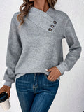 R&B | Leichtes Sweatshirt mit Knopfdetails Polyester Komfortabel und Stilvoll