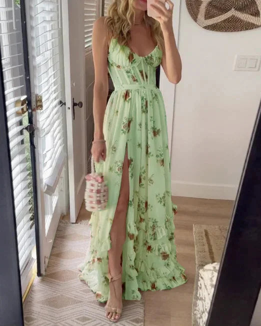 R&B | Blumen Fließendes Maxikleid