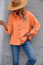 R&B | Raw Hem Kragen Denimjacke