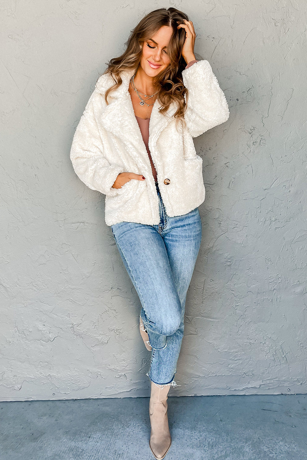 R&B | Leichtgewicht Teddyjacke Polyester Weich und Warm