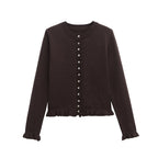 R&B | Damen-Cardigan mit Knöpfen, schickes Lagen-Oberteil
