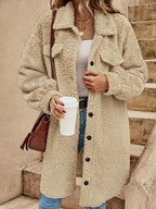 R&B | Lange Jacke Im Sherpa-stil Polyester Warm und Stilvoll