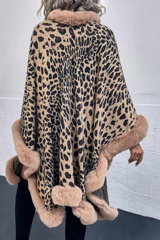 R&B | Leopardenmuster Offenes Poncho