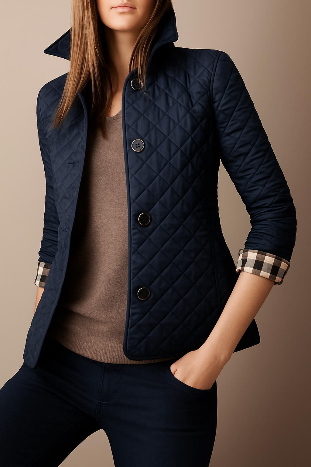 R&B | Steppjacke mit umgeschlagenem Kragen