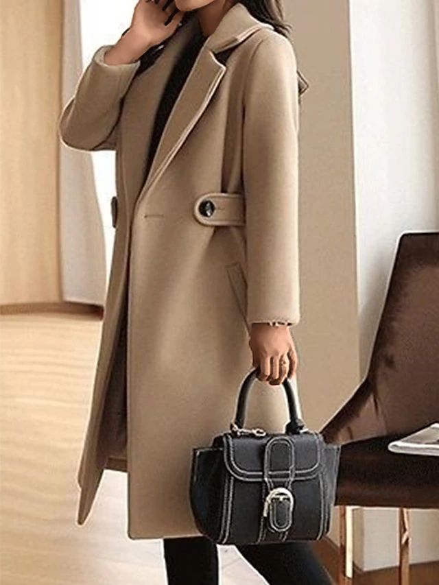R&B | Winter Wollmantel Gürtel Slim