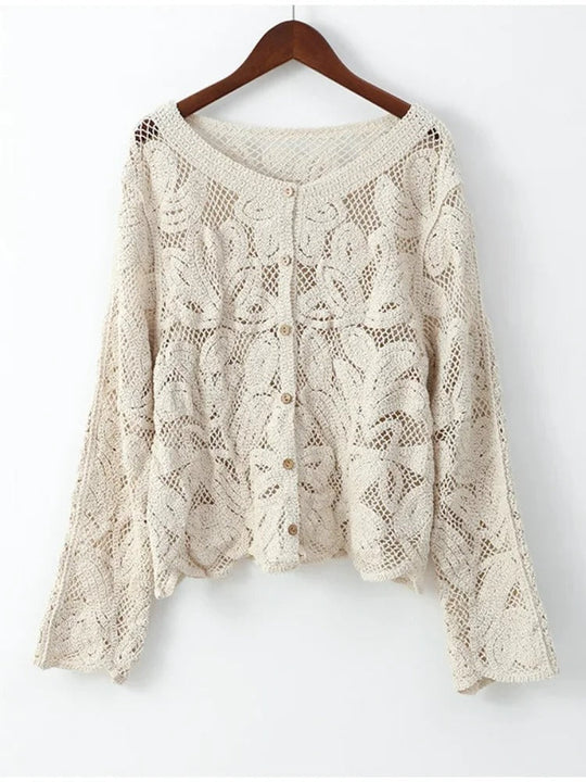 R&B | Handgehäkelte Strickjacke