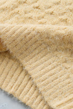 R&B | Aprikosenfarbener asymmetrischer Ausschnitt Pullover mit kalten Schultern und Wimpern