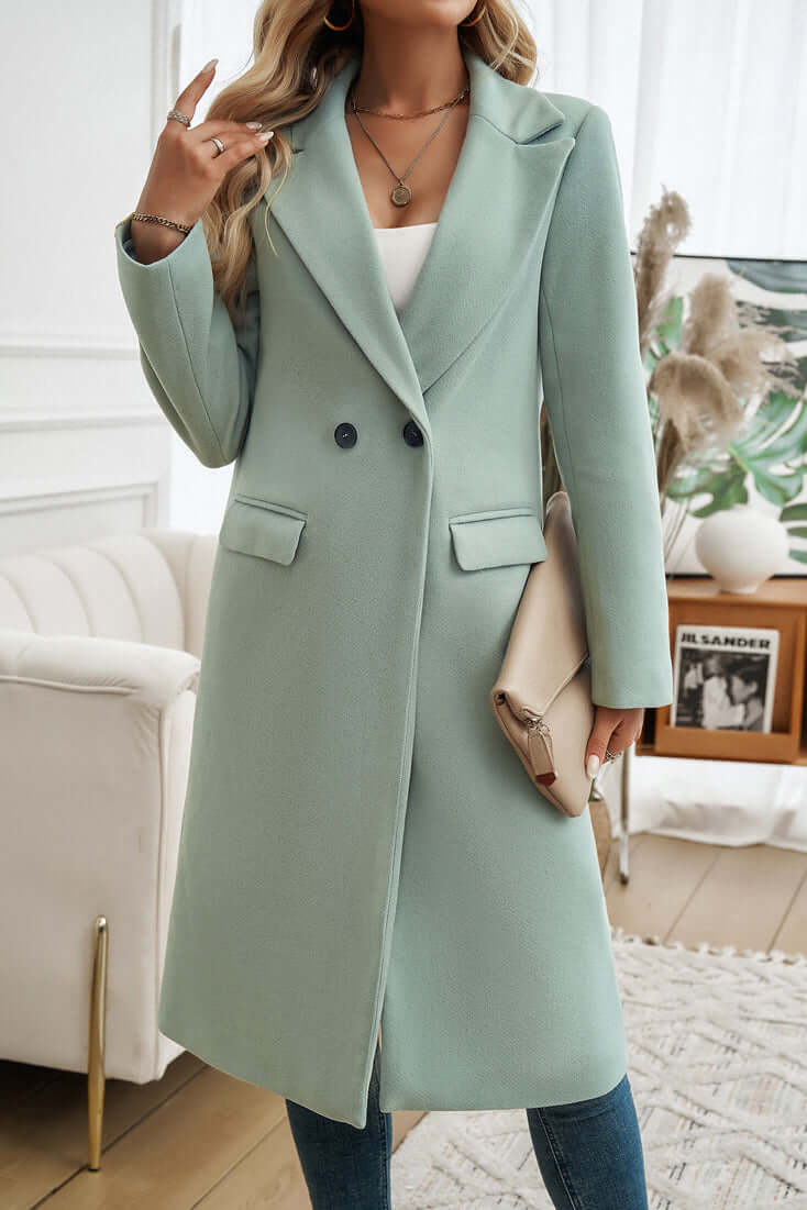 R&B | Eleganter Doppelreihiger Langmantel