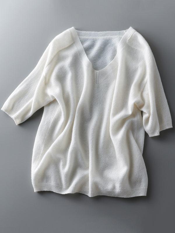 R&B | weicher Cashmere-Pullover mit V-Ausschnitt für Damen