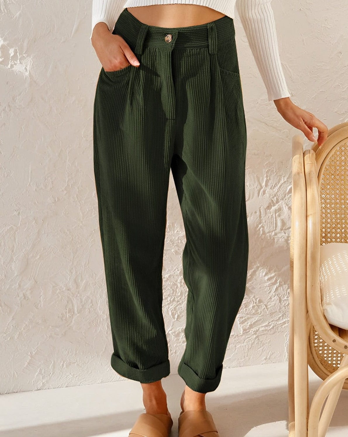 R&B | Elegante Cordhosen für Damen mit Hohem Bund