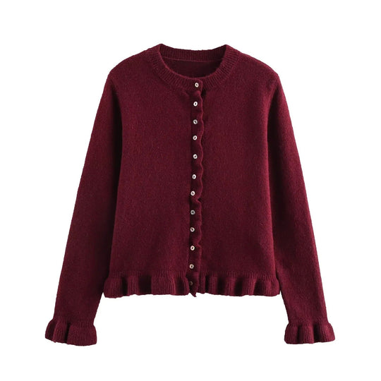 R&B | Damen-Cardigan mit Knöpfen, schickes Lagen-Oberteil