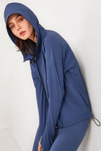 R&B | Daumenloch-Ärmel Kapuzen Sportjacke