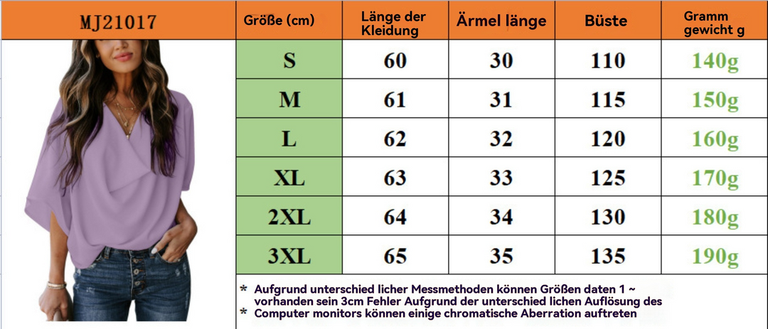 R&B | Chiffonhemd mit V-Ausschnitt