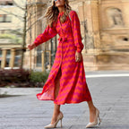 R&B | Bedrucktes Elegantes Kleid mit Halben Ärmeln