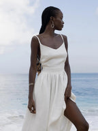 Langes Sommerkleid aus Baumwolle