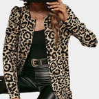 R&B | Sofistiziert Leoparddruck Herbstmantel für Damen
