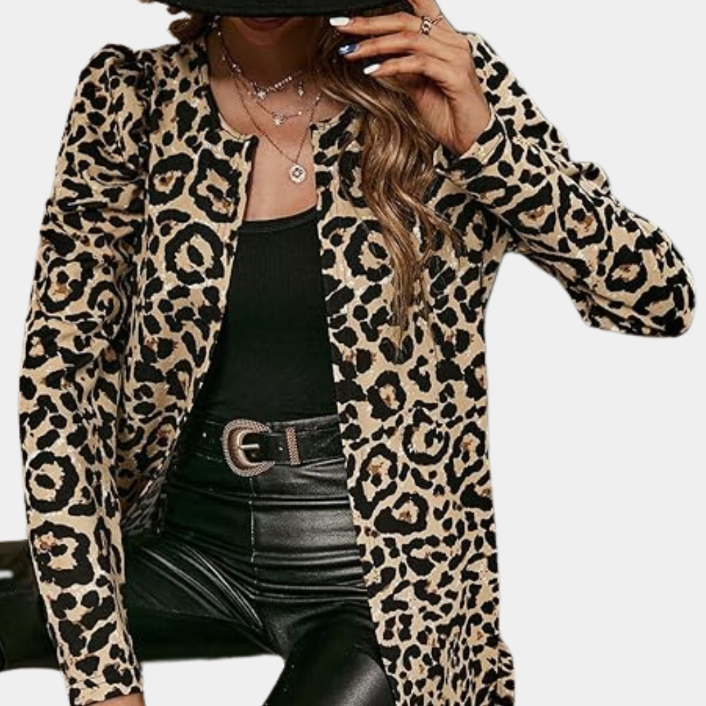 R&B | Sofistiziert Leoparddruck Herbstmantel für Damen