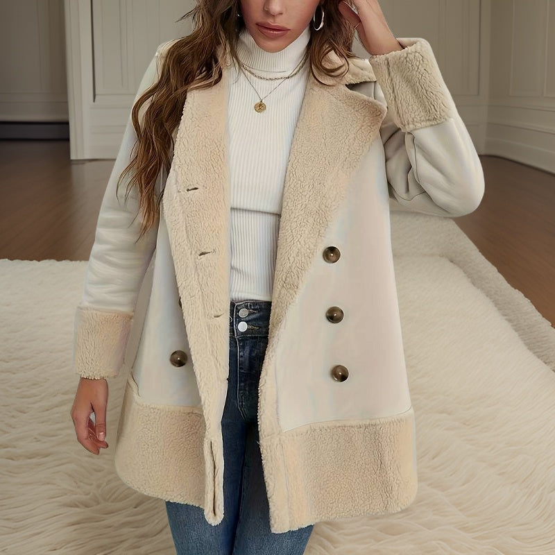R&B | Doppelreihejacke mit Fleece-Besatz