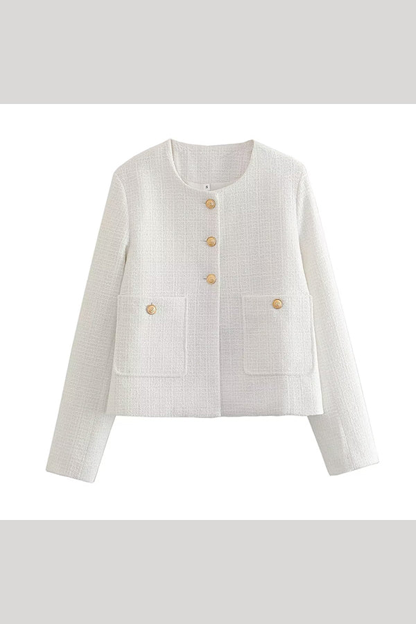 R&B | Farbe Texturiertes Lässiges Stil Top Jacke