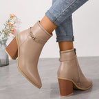 Elegante Stiefel mit seitlichem Reißverschluss und Blockabsatz R&B