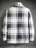R&B | Flanelljacke mit Karomuster und Knopfverschluss Polyesterfleece Warm und Modern