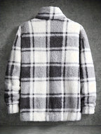 R&B | Flanelljacke mit Karomuster und Knopfverschluss Polyesterfleece Warm und Modern
