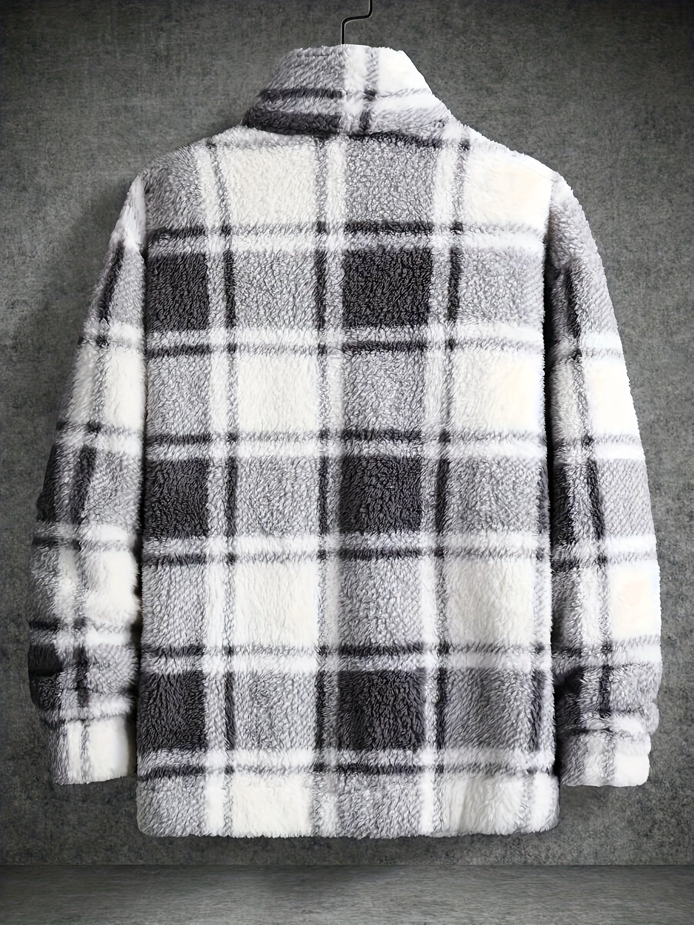 R&B | Flanelljacke mit Karomuster und Knopfverschluss Polyesterfleece Warm und Modern
