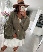 R&B | Gemütlicher, Übergrößen-Cardigan In Weichem Khaki