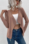 R&B | Offene Frontreißverschluss-Taschen-Cardigan