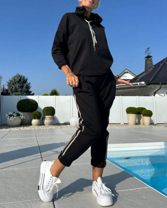 R&B | Zweiteilige Satz mit Damen Kapuzen Sweatshirt und Hosen
