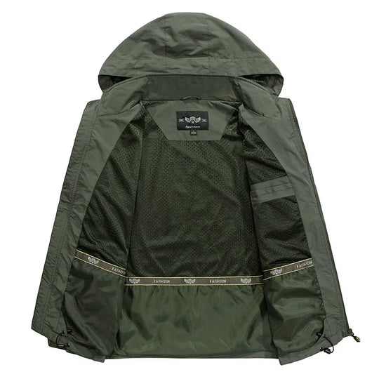 R&B | Wasserdichte Outdoor Herrenjacke mit Abnehmbarem Kapuzenverband