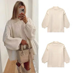 R&B | Strickrollkragenpullover mit voluminösen Statement-Ärmeln