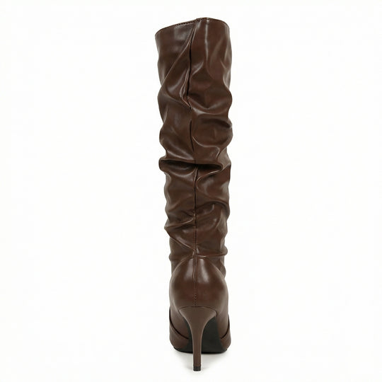 Damen High Heels Stiefel mit Gerafftem Design R&B