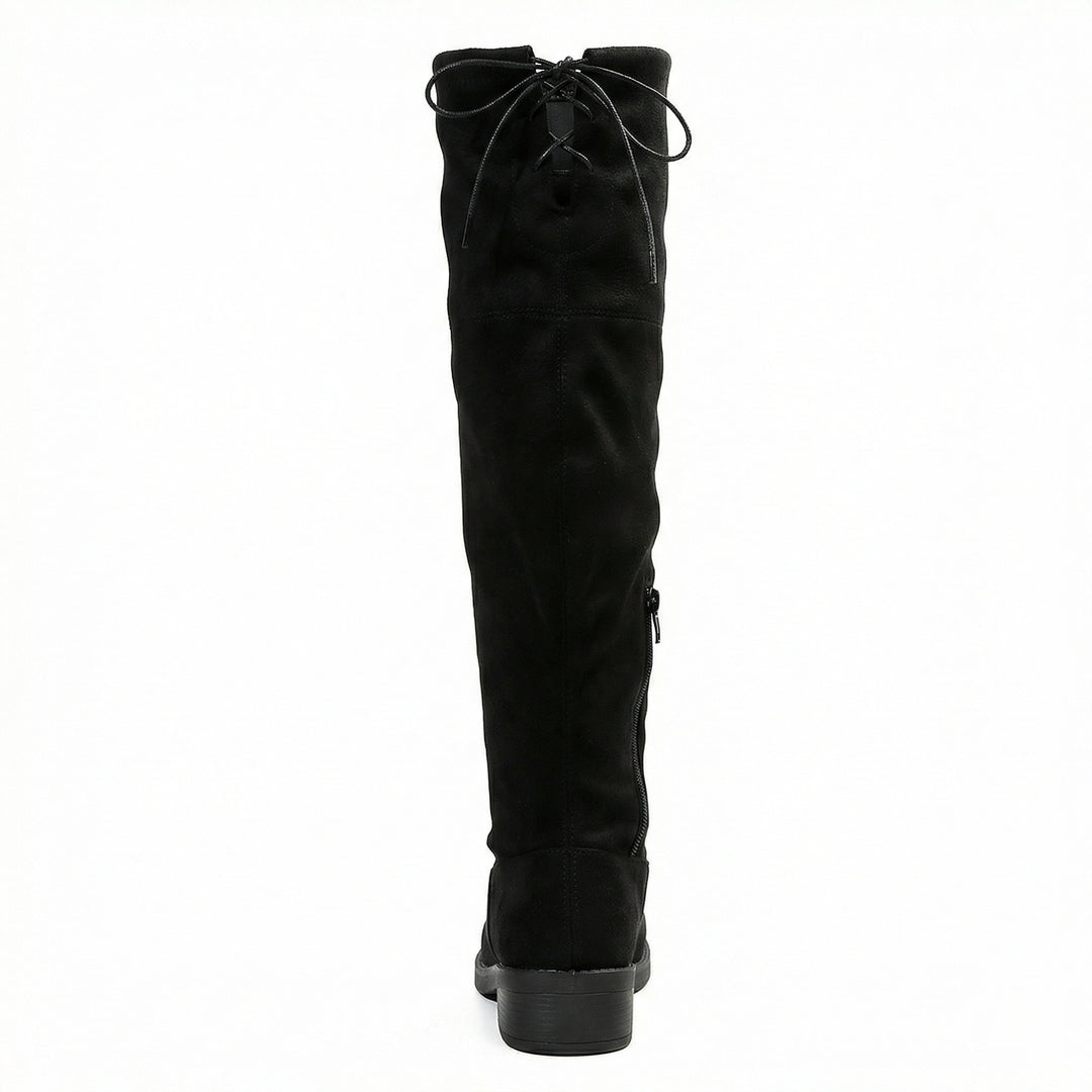Damen Overknee-Stiefel aus weichem Wildleder mit praktischer Schnürung R&B