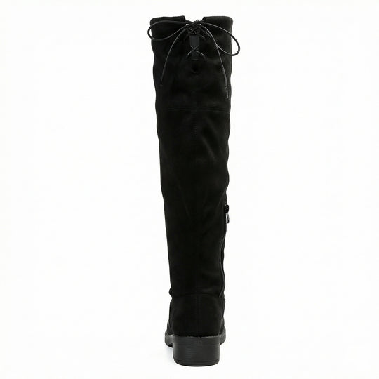 Damen Overknee-Stiefel aus weichem Wildleder mit praktischer Schnürung R&B