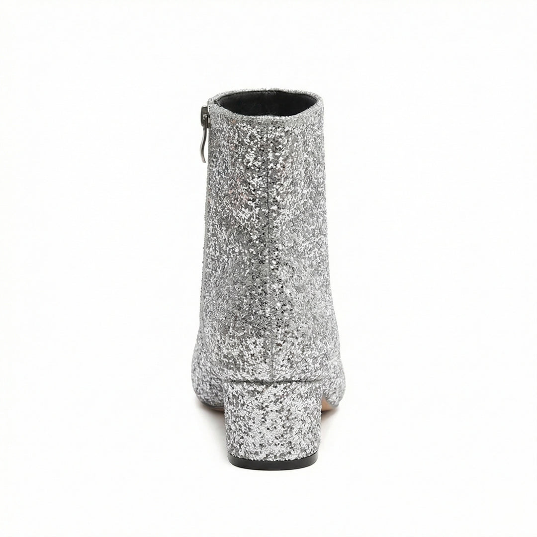 R&B | Glitzernde Ankle Boots Mit Blockabsatz