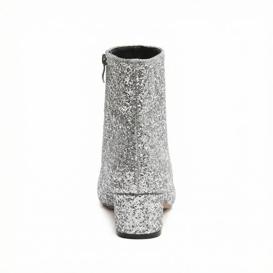 R&B | Glitzernde Ankle Boots Mit Blockabsatz