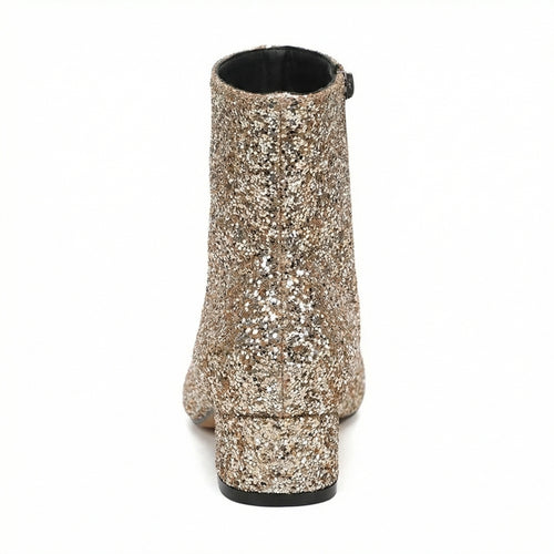 R&B | Glitzernde Ankle Boots Mit Blockabsatz