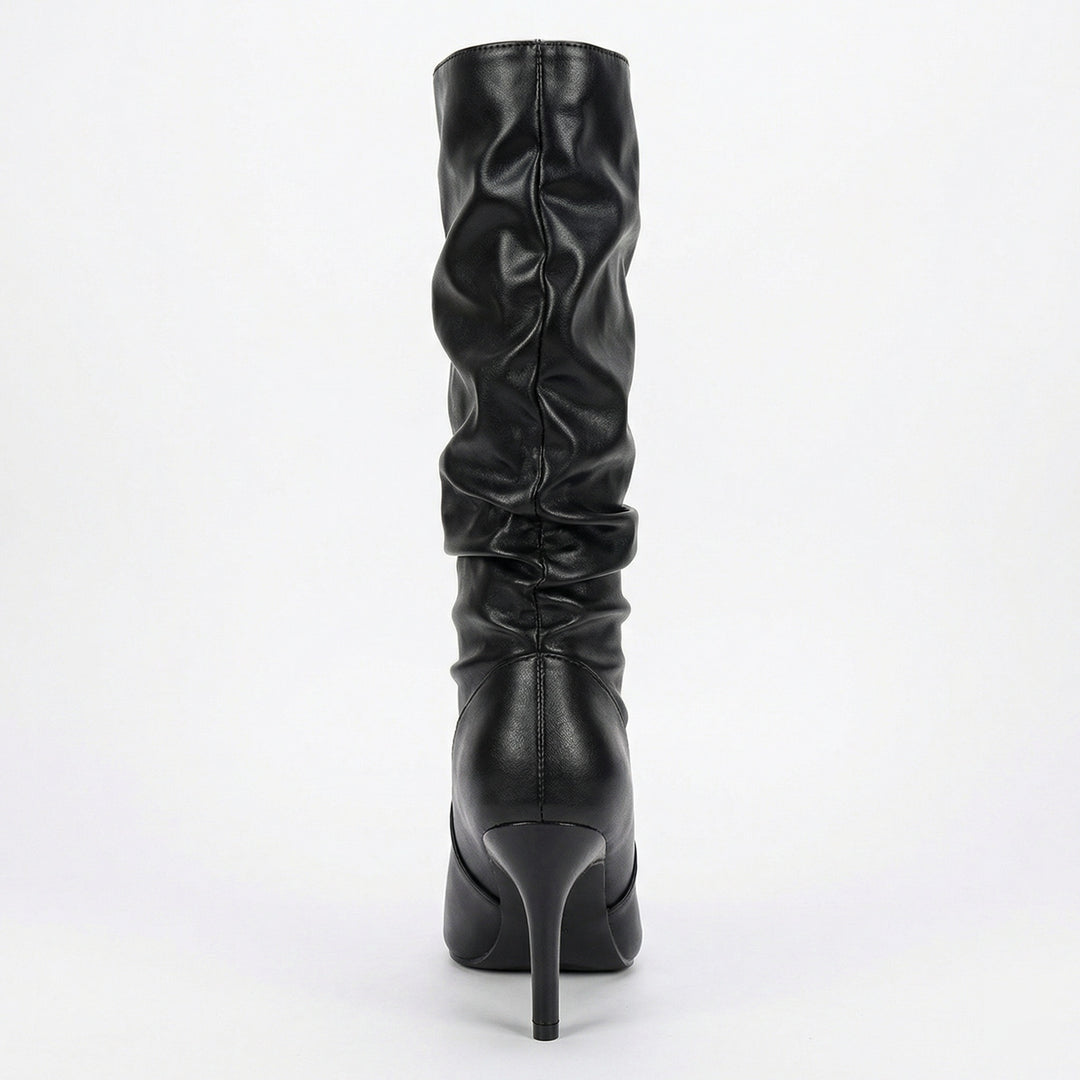Damen High Heels Stiefel mit Gerafftem Design R&B
