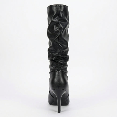 Damen High Heels Stiefel mit Gerafftem Design R&B