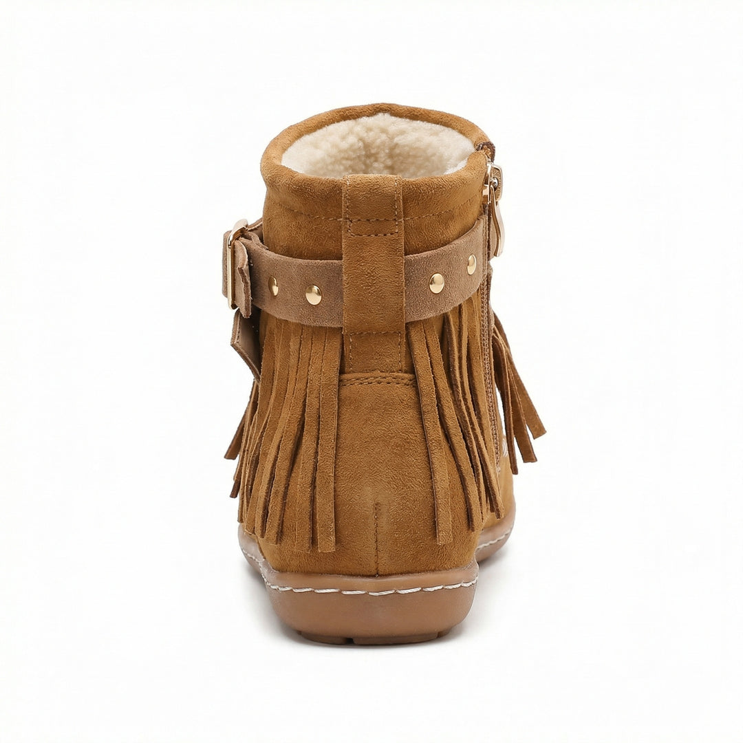 R&B Warme Vintage-Stiefel mit Fransen