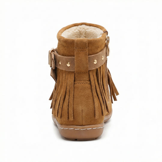 R&B Warme Vintage-Stiefel mit Fransen