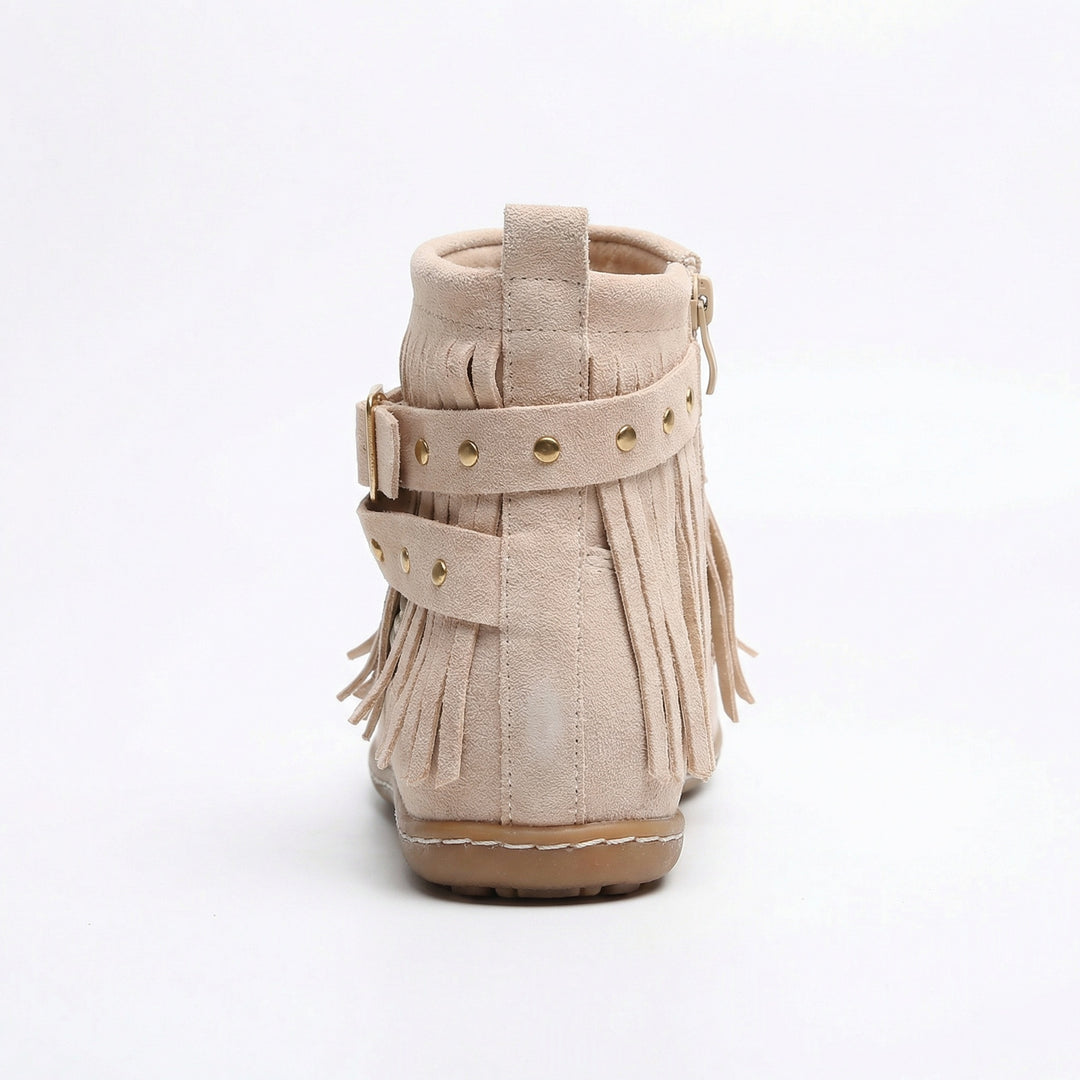 R&B Warme Vintage-Stiefel mit Fransen
