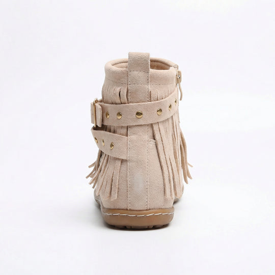 R&B Warme Vintage-Stiefel mit Fransen