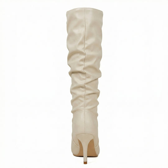 Damen High Heels Stiefel mit Gerafftem Design R&B