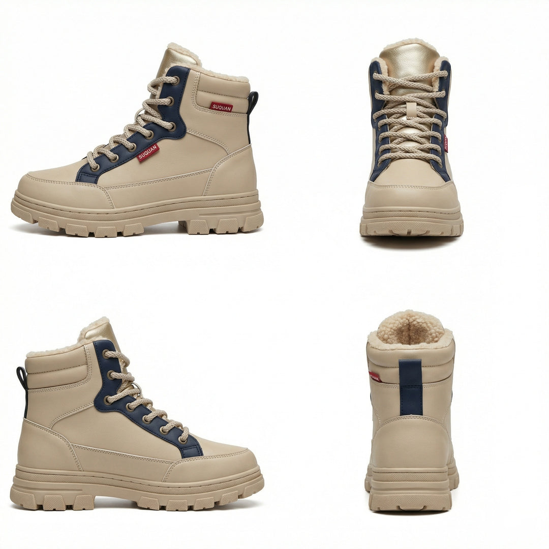 Damen gefütterte Winter-Sneaker mit hohem Kragen und rutschfester Sohle R&B