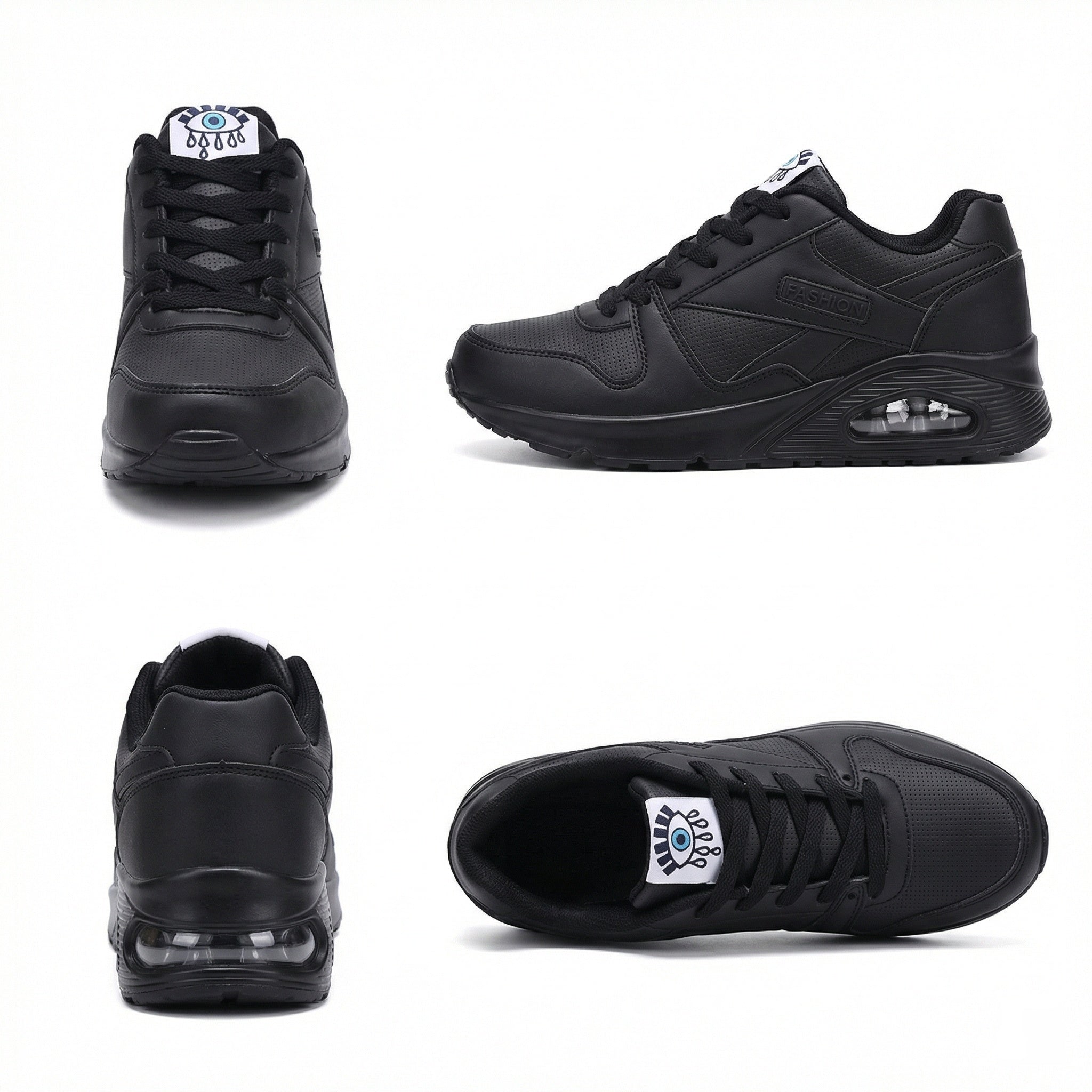 R&B | Pu Orthopädische Damen Sneaker mit Schwarzem Augenprint