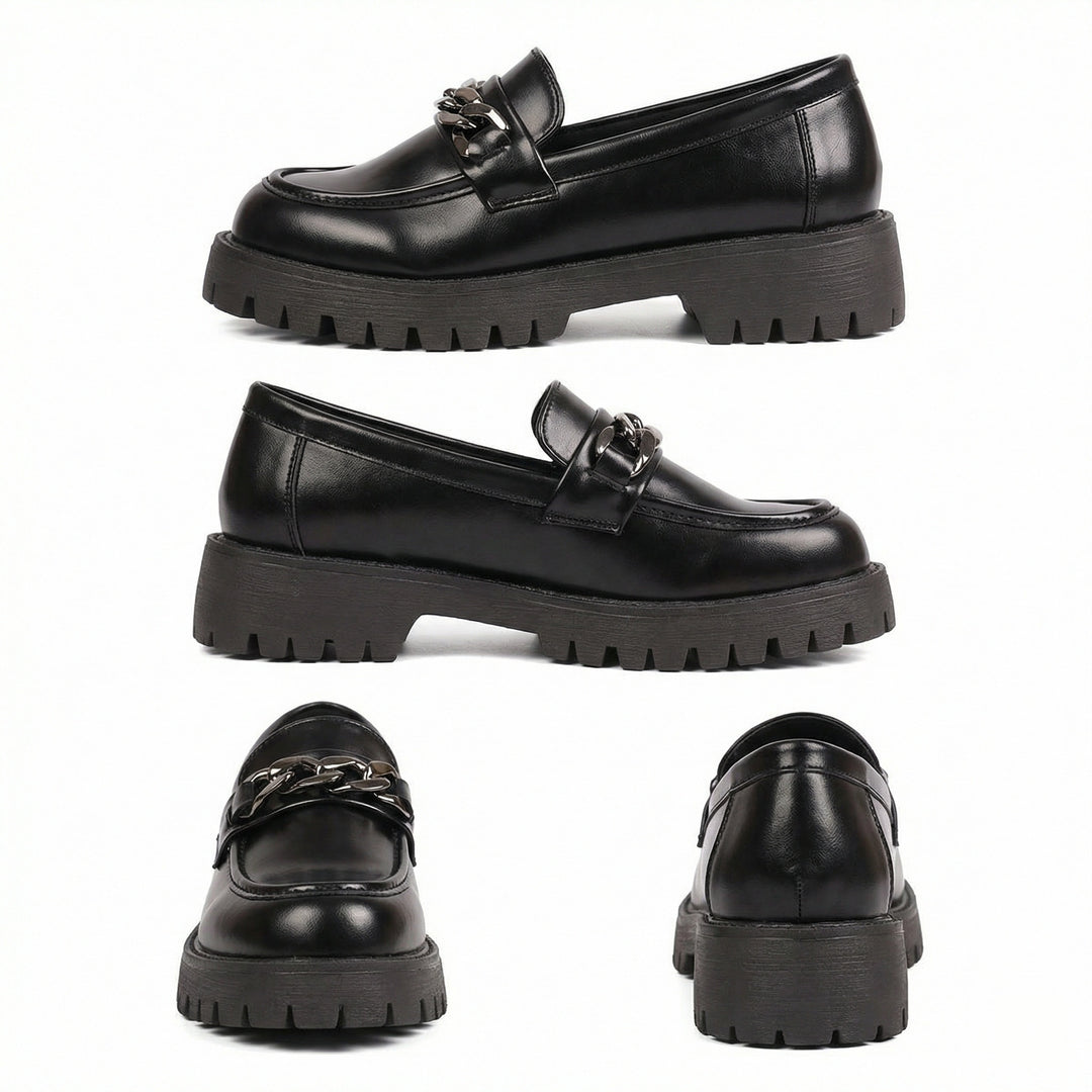 Damen Chunky Loafers mit Ketten-Applikation und robustem Profil R&B